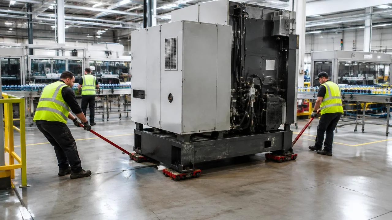 Imagem ilustrativa: Remoção industrial em planta ativa: como mover maquinário sem parar a produção