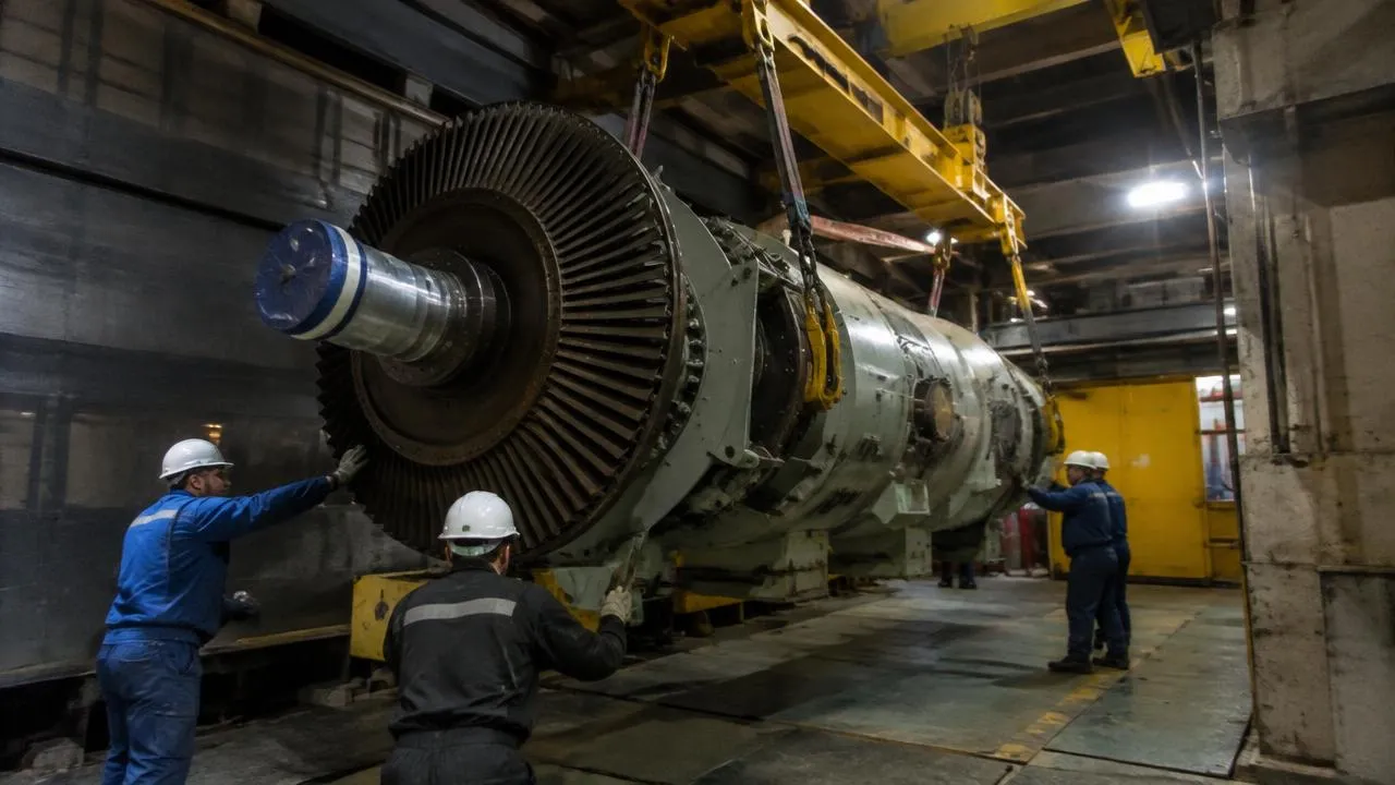 Imagem ilustrativa: Içamento em espaço confinado: como planejamos a remoção de turbina de 85 toneladas